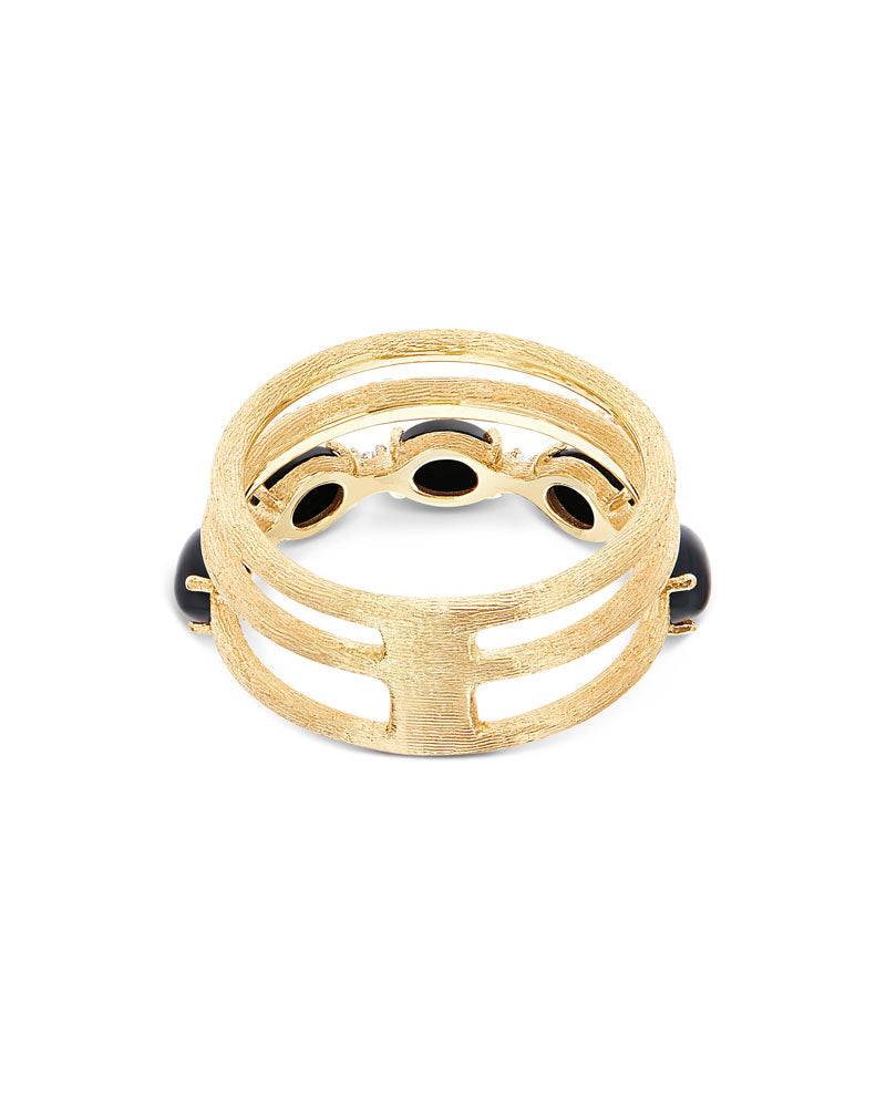 Nanis Anello "DANCING MYSTERY BLACK" a tripla fascia, in oro, pavé di diaman – Nanis Italian Jewels Italia