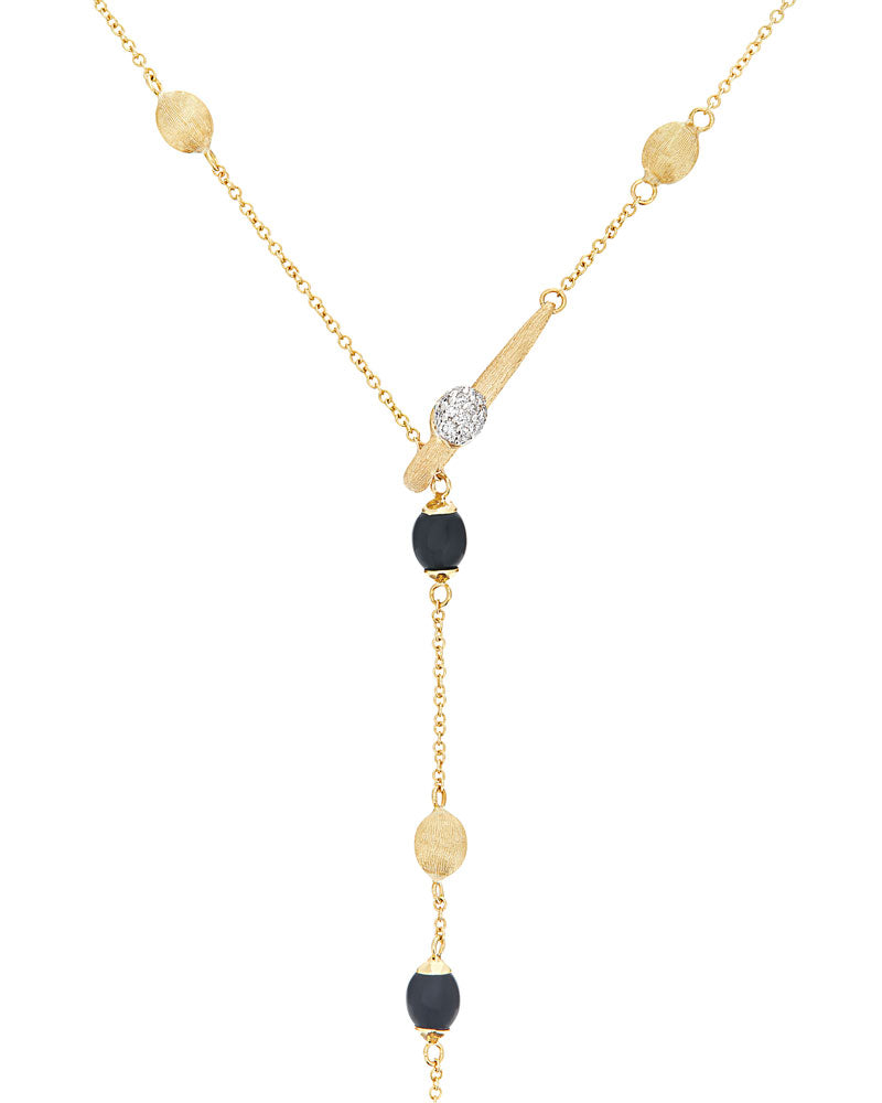 Nanis Collana a Y "SOFFIO" in oro, diamanti e onice nero – Nanis Italian Jewels Nuovo