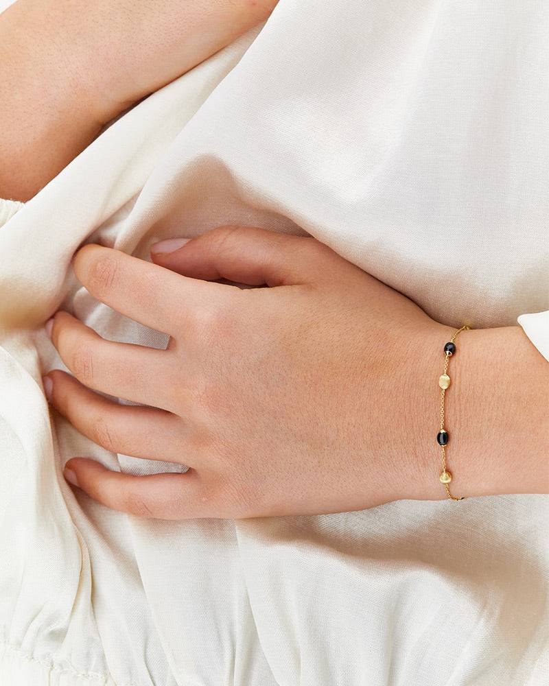 Nanis Bracciale "DANCING MYSTERY BLACK" essenziale in oro e onice nero – Nanis Italian Jewels Qualità