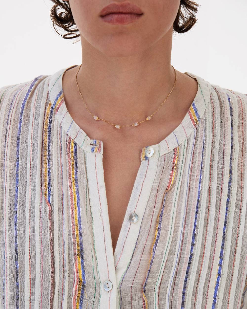 Nanis Collana "WHITE DESERT" in oro e pietra di luna – Nanis Italian Jewels Qualità Garantita