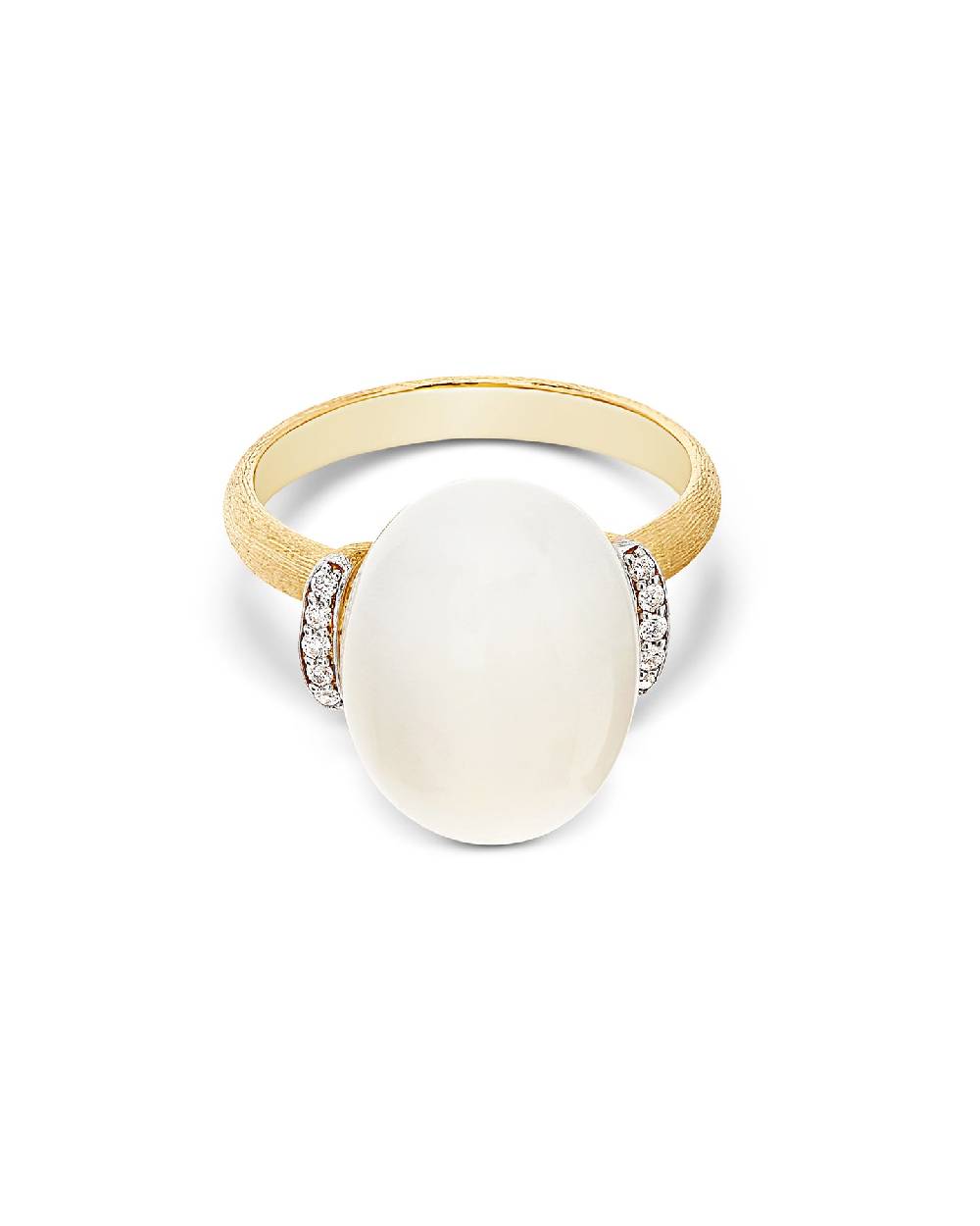 Nanis Anello "WHITE DESERT" in oro, diamanti e pietra di luna (grande) – Nanis Italian Jewels Fino Al -60%