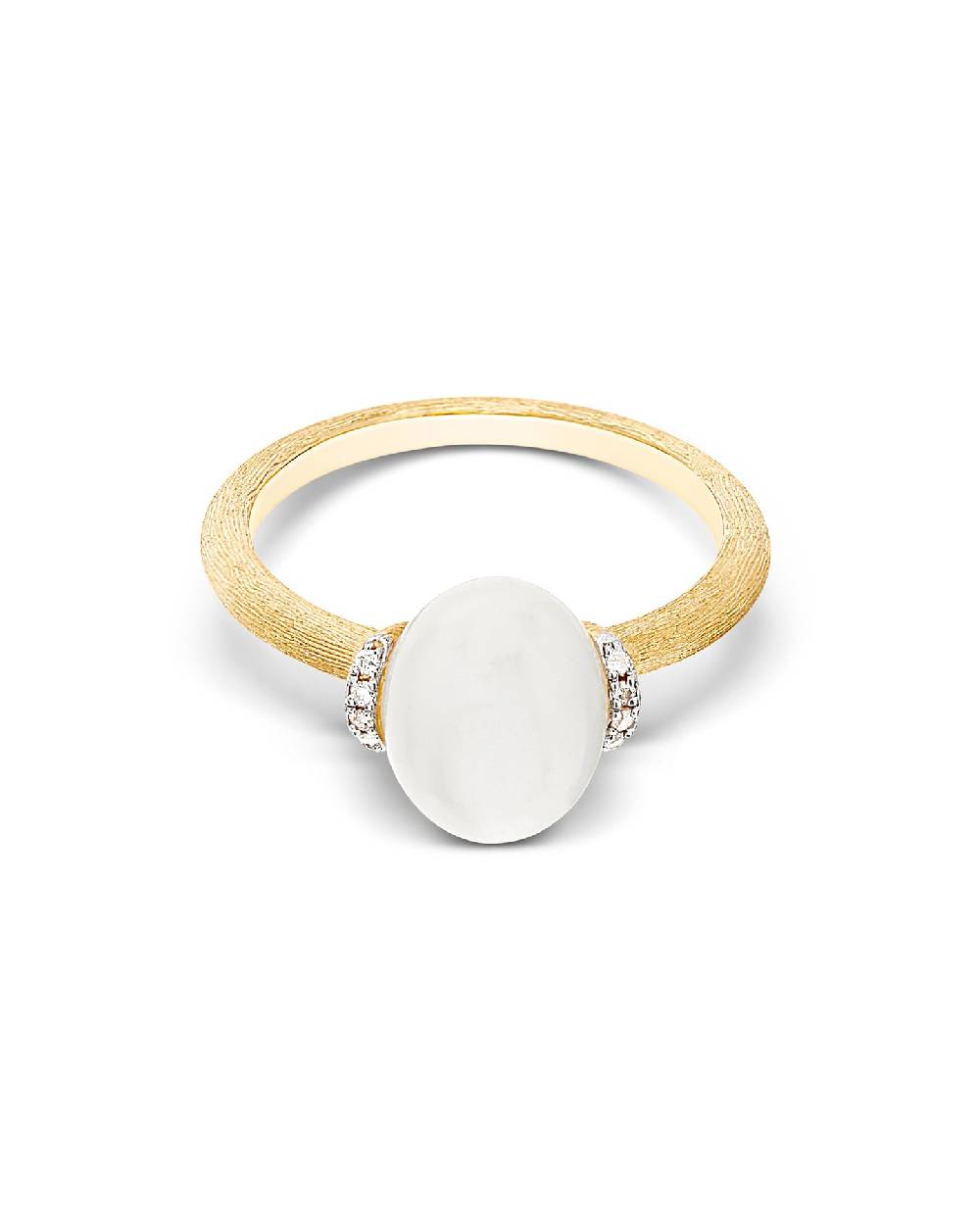 Nanis Anello "WHITE DESERT" in oro, diamanti e pietra di luna (piccolo) – Nanis Italian Jewels Shopping Online