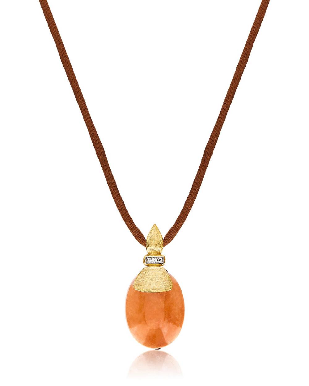 Nanis Pendente "PETRA" in oro, diamanti e avventurina arancione (grande) – Nanis Italian Jewels