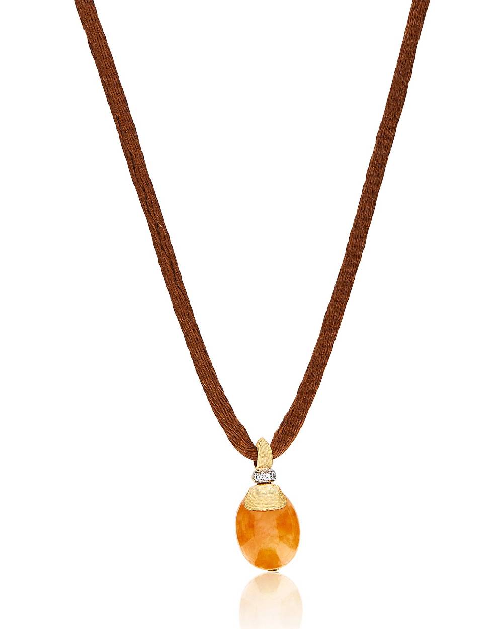 Nanis Pendente "PETRA" in oro, diamanti e avventurina arancione (piccolo) – Nanis Italian Jewels