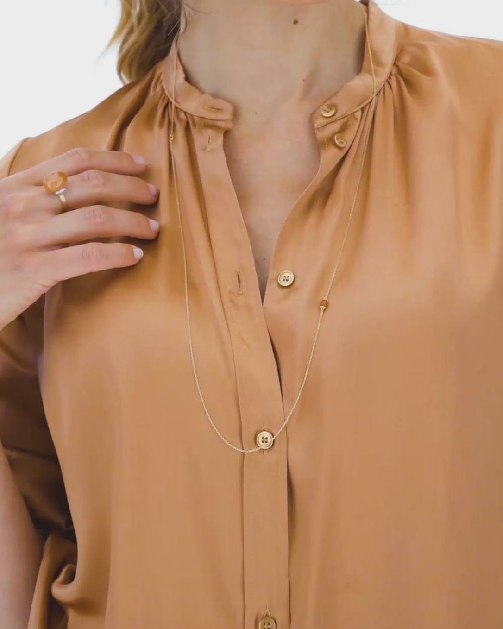 Nanis Collana "PETRA" in oro e avventurina arancione (lunga) – Nanis Italian Jewels Convenienza
