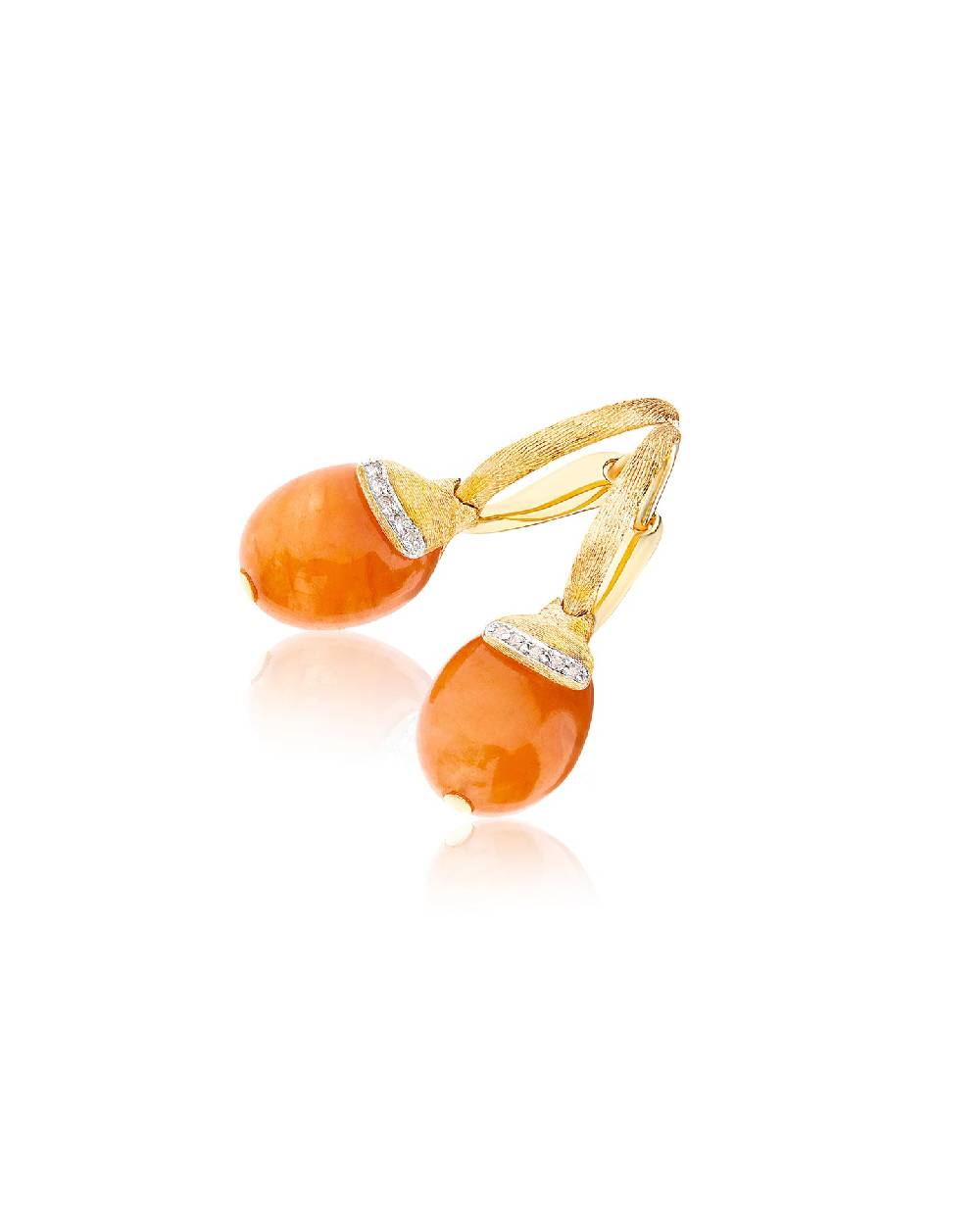 Nanis Orecchini ciliegine "PETRA" pendenti in oro, avventurina arancione e d – Nanis Italian Jewels Economico
