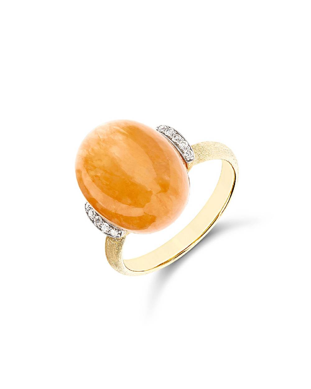 Nanis Anello "PETRA" in oro, diamanti e avventurina arancione (grande) – Nanis Italian Jewels