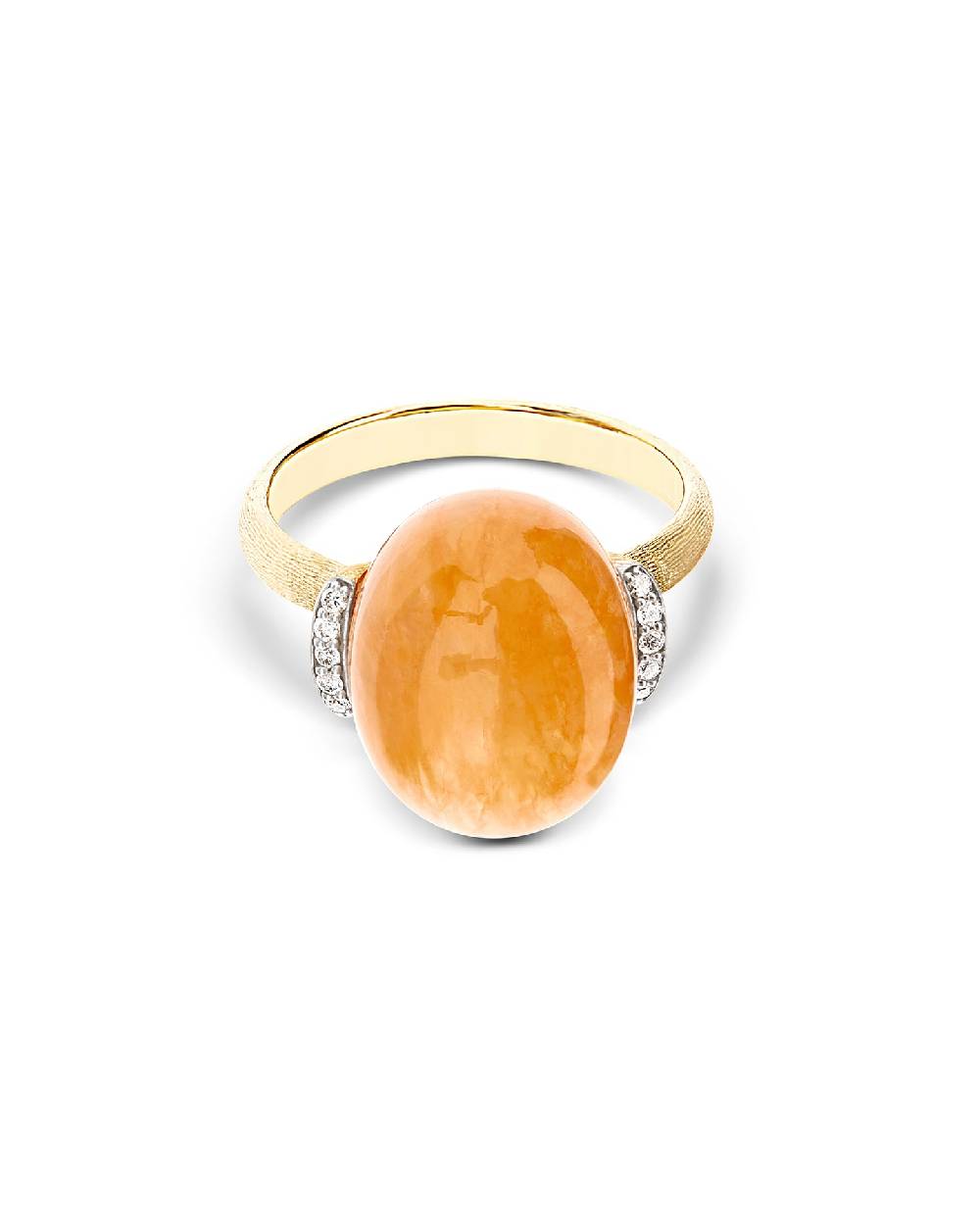 Nanis Anello "PETRA" in oro, diamanti e avventurina arancione (grande) – Nanis Italian Jewels Online