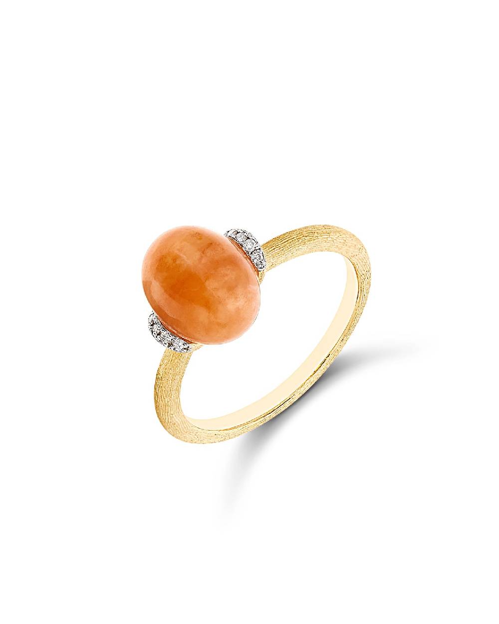 Nanis Anello "PETRA" in oro, diamanti e avventurina arancione (piccolo) – Nanis Italian Jewels