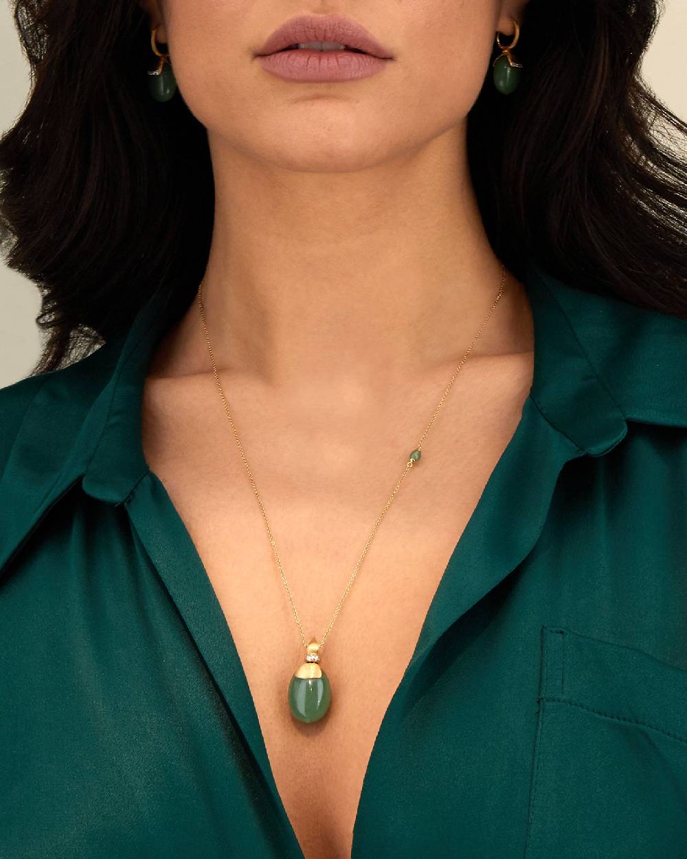 Nanis Collana "AMAZZONIA" in oro e avventurina verde (lunga) – Nanis Italian Jewels Hotsell
