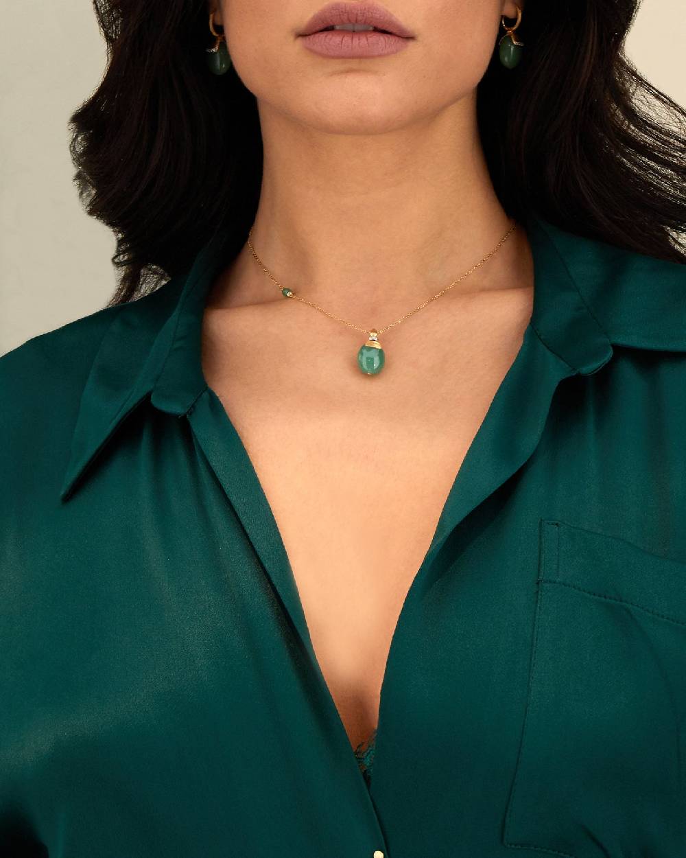 Nanis Collana "AMAZZONIA" in oro e avventurina verde (corta) – Nanis Italian Jewels Vendita Economica