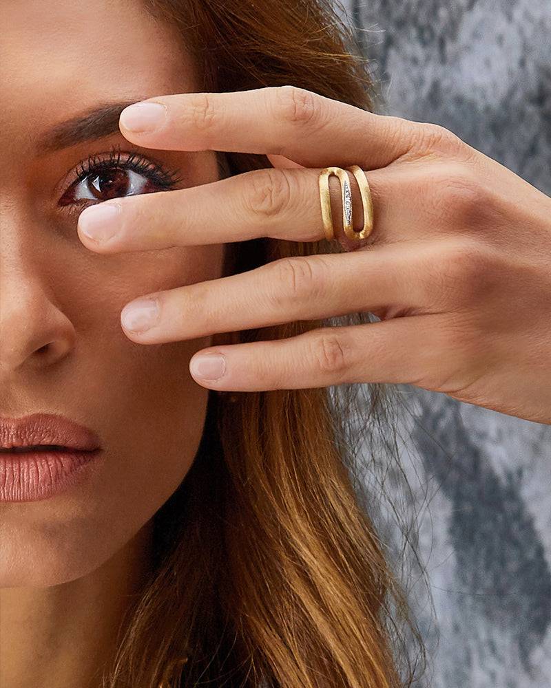 Nanis Anello "LIBERA" a spirale in oro e diamanti – Nanis Italian Jewels Qualità