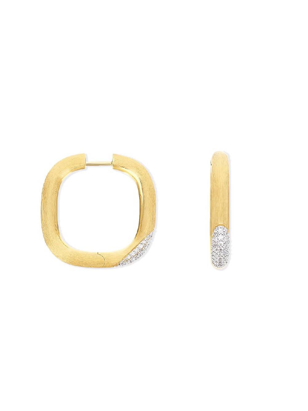 Nanis Orecchini "LIBERA" squadrati in oro e diamanti (grandi) – Nanis Italian Jewels