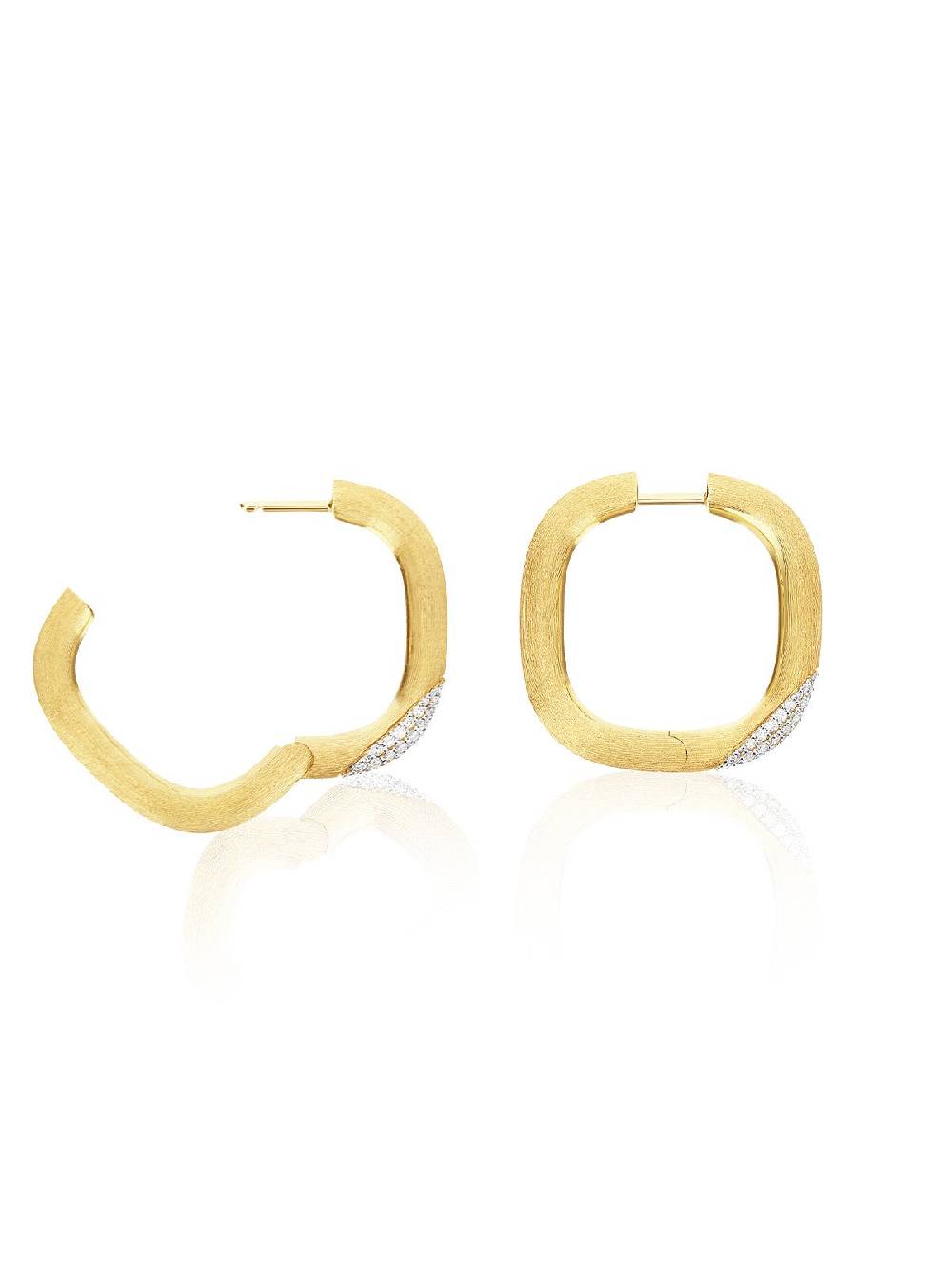 Nanis Orecchini "LIBERA" squadrati in oro e diamanti (grandi) – Nanis Italian Jewels Qualità Garantita