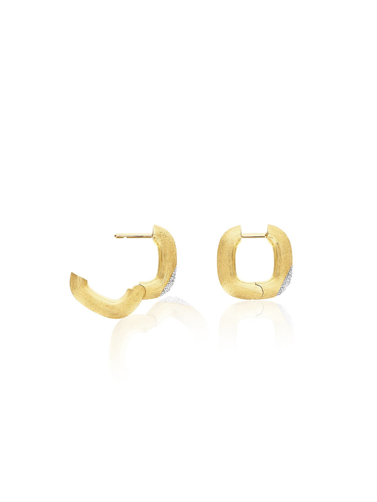 Nanis Orecchini "LIBERA" squadrati in oro e diamanti (piccoli) – Nanis Italian Jewels Negozi Online