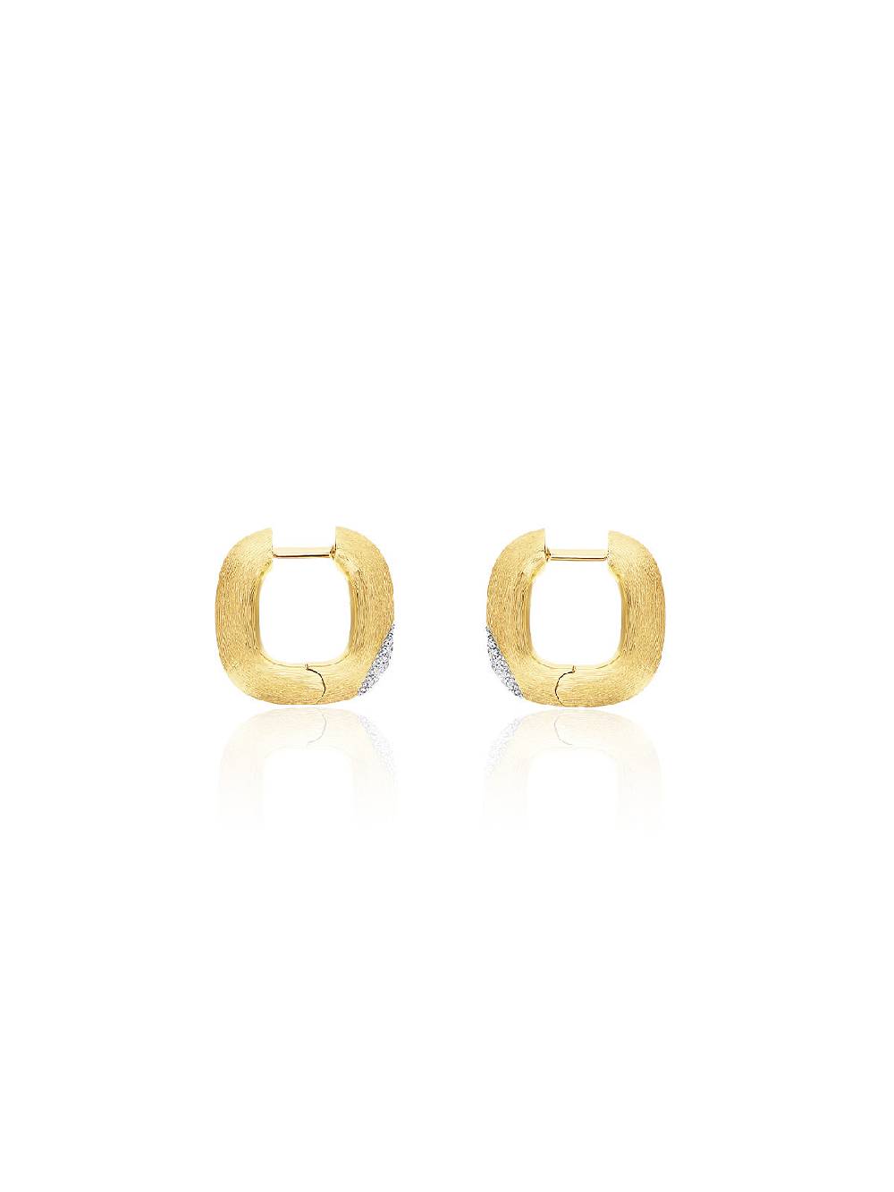 Nanis Orecchini "LIBERA" squadrati in oro e diamanti (piccoli) – Nanis Italian Jewels Negozi Online