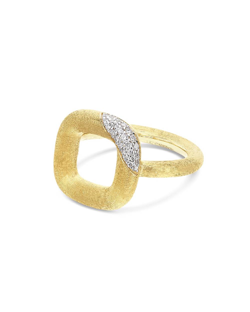 Nanis Anello "LIBERA" squadrato in oro e diamanti (piccolo) – Nanis Italian Jewels