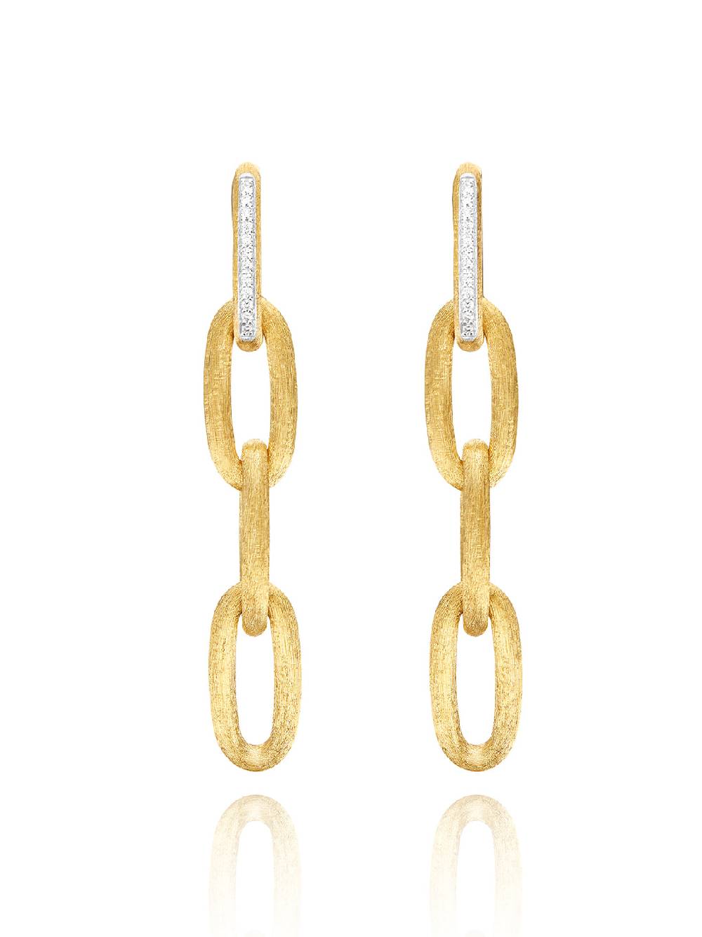 Nanis Orecchini "LIBERA SOUL" pendenti con triplo elemento in oro e diamanti – Nanis Italian Jewels