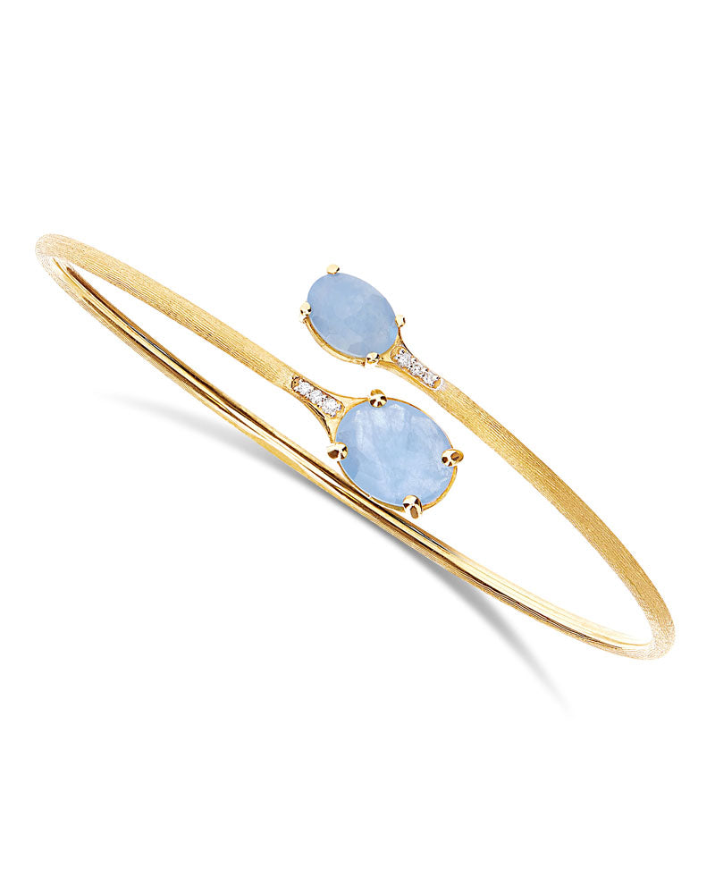 Nanis Bracciale a schiava "IPANEMA" in oro, acquamarina e diamanti – Nanis Italian Jewels