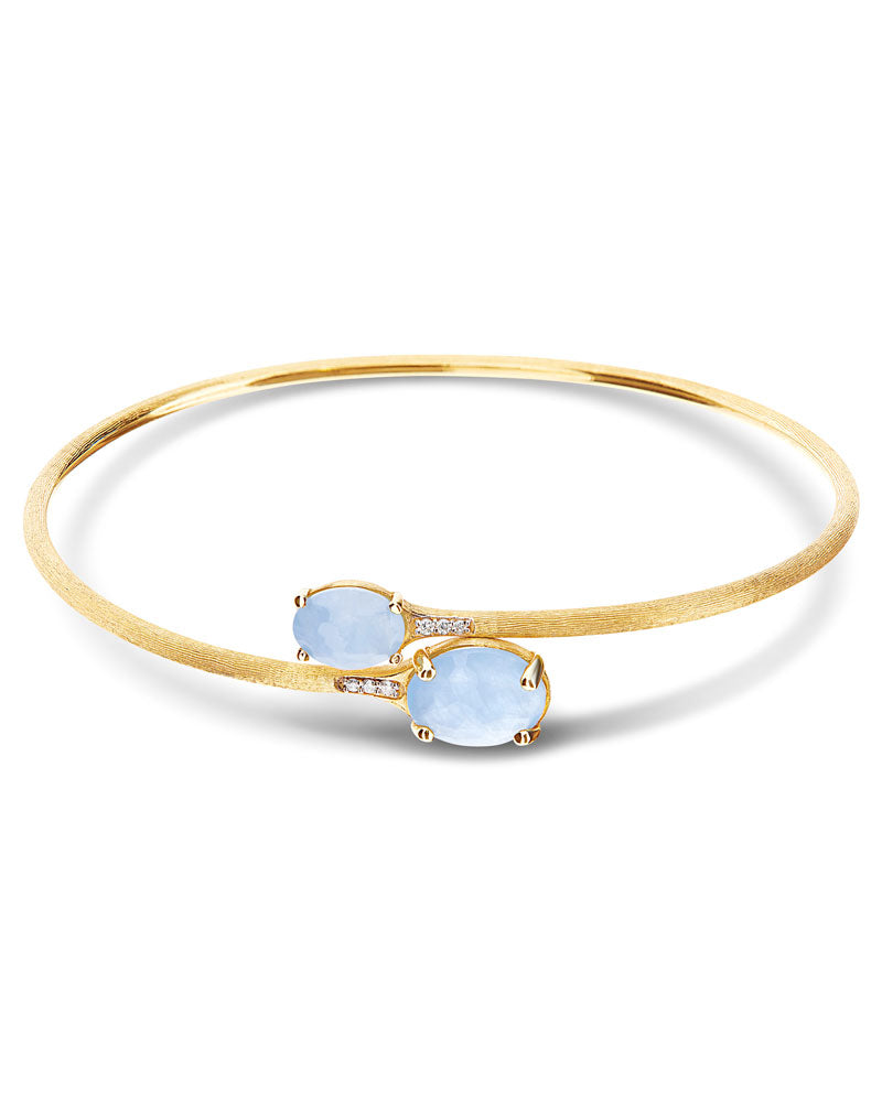 Nanis Bracciale a schiava "IPANEMA" in oro, acquamarina e diamanti – Nanis Italian Jewels Novità