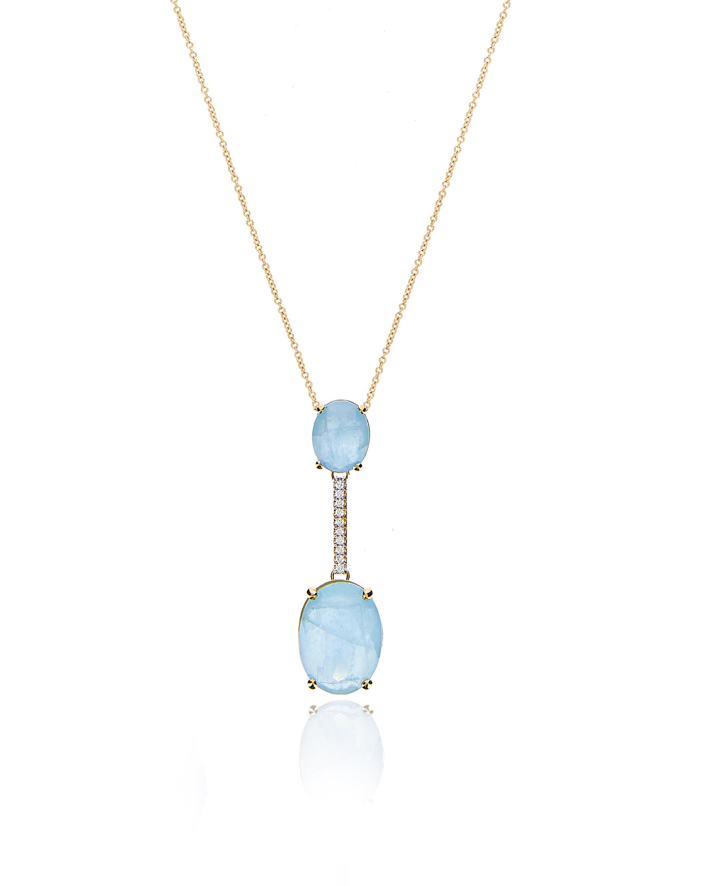 Nanis Collana "IPANEMA" con pendente in acquamarina e barretta in diamanti – Nanis Italian Jewels