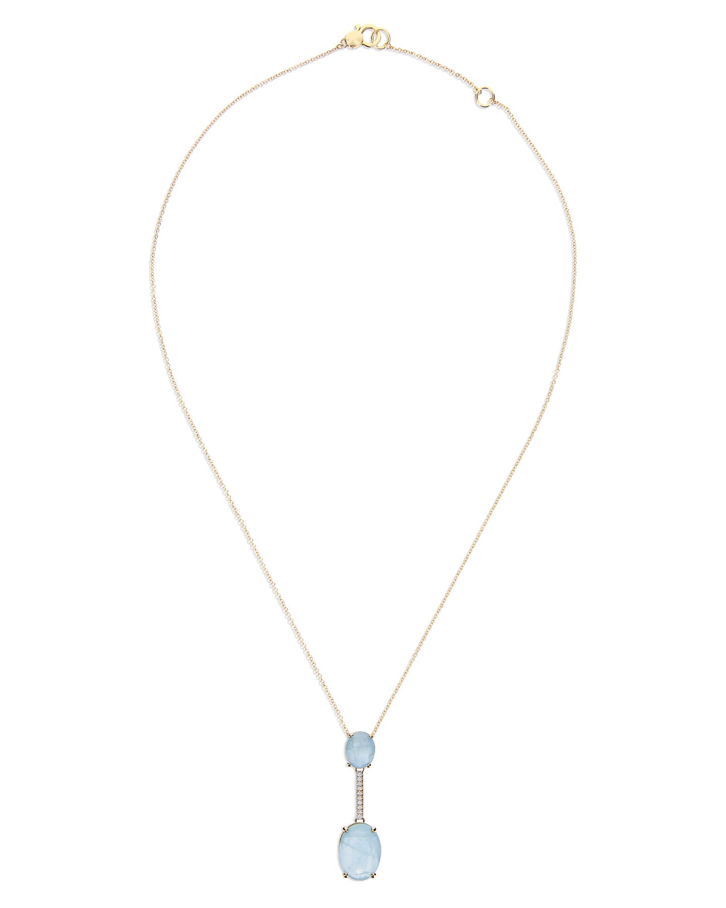 Nanis Collana "IPANEMA" con pendente in acquamarina e barretta in diamanti – Nanis Italian Jewels Sconto