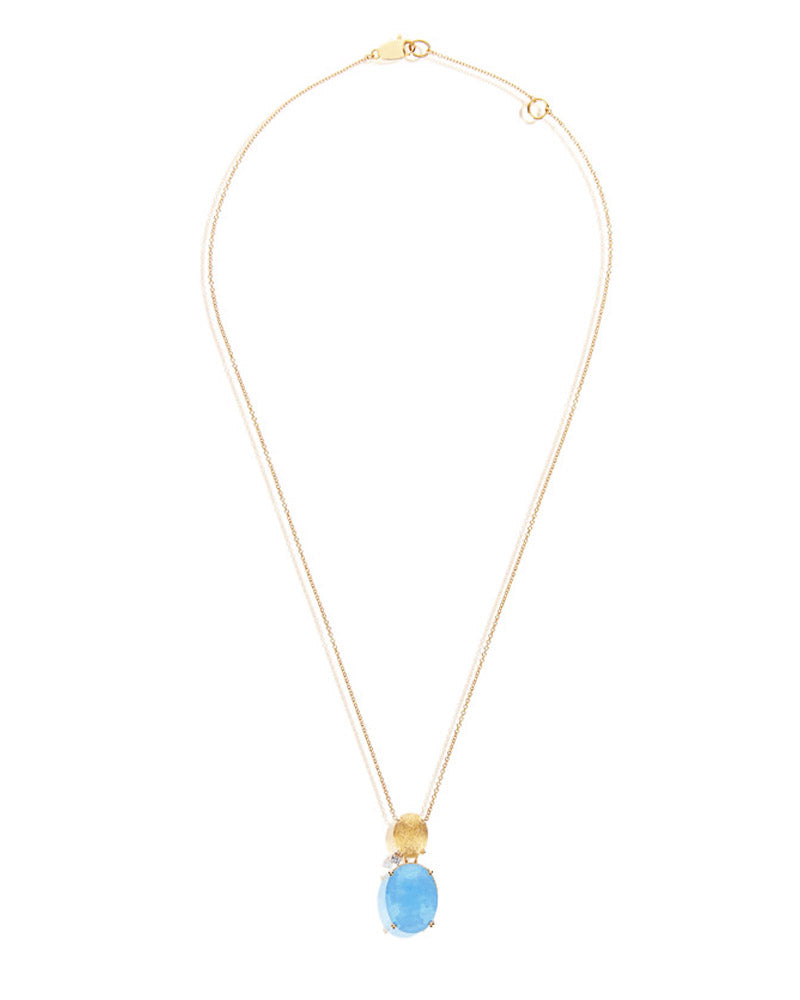 Nanis Collana "IPANEMA" con boule pendente in oro, acquamarina e dettaglio d – Nanis Italian Jewels Economico