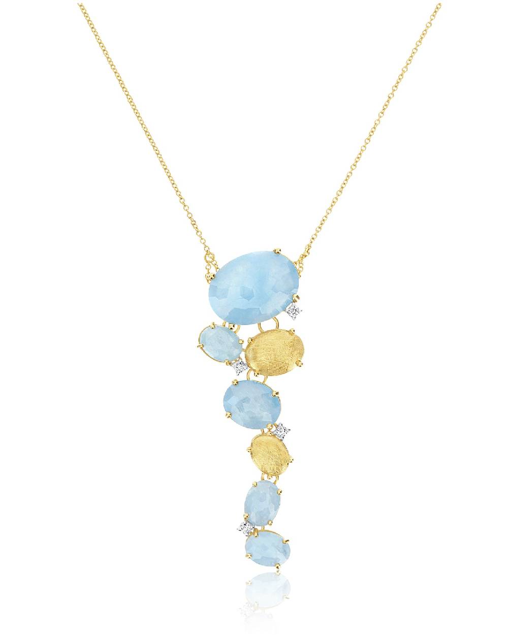 Nanis Collana "IPANEMA"con boules in oro, acquamarina e dettagli in diamanti – Nanis Italian Jewels