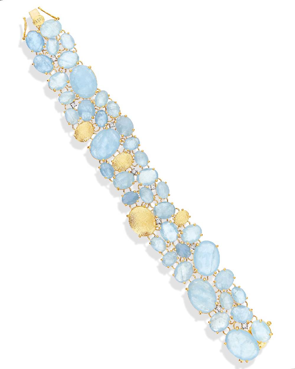 Nanis Bracciale "IPANEMA" a fascia in oro, acquamarina e diamanti – Nanis Italian Jewels Hotsell