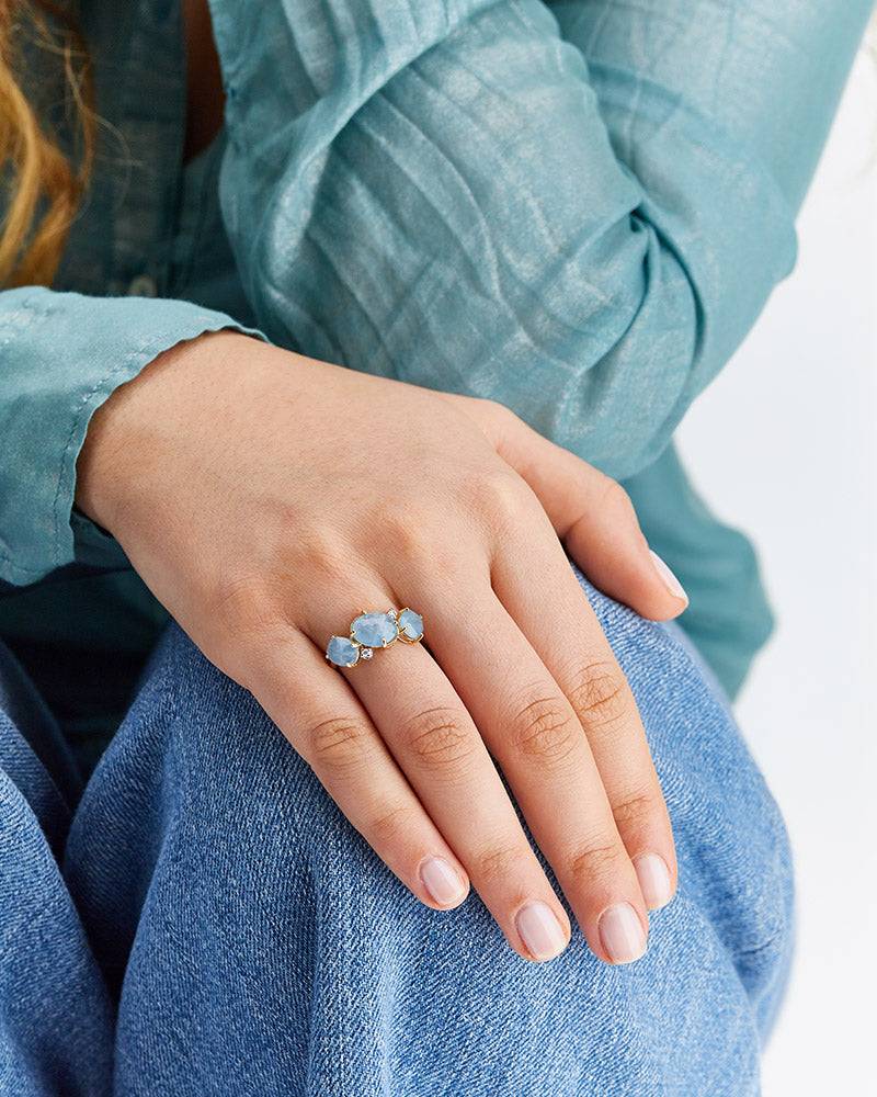 Nanis Anello "IPANEMA" in oro, acquamarina e dettagli di diamanti – Nanis Italian Jewels I Più Venduti