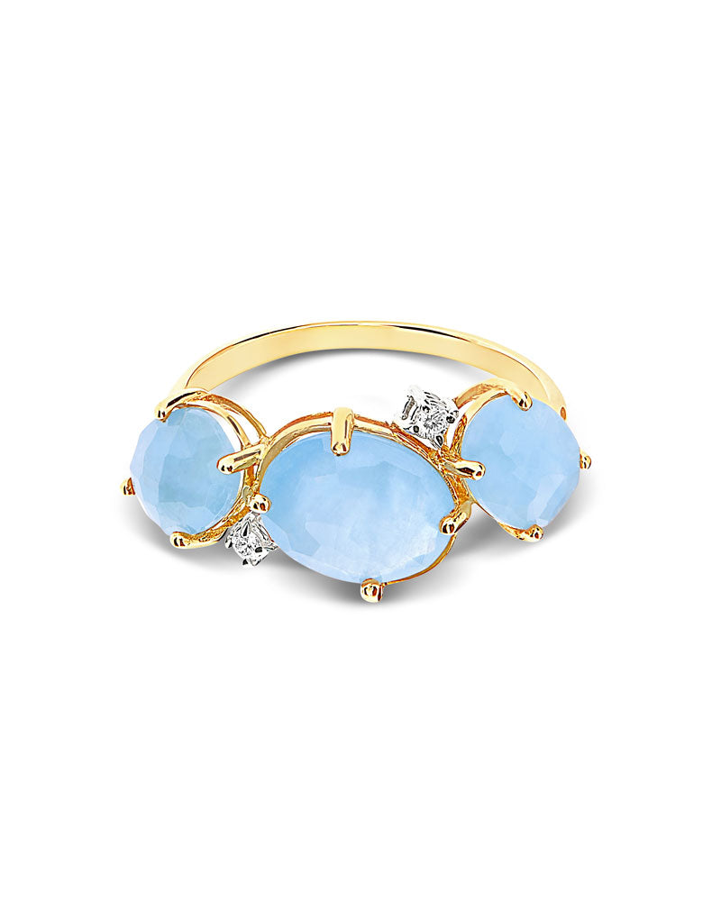 Nanis Anello "IPANEMA" in oro, acquamarina e dettagli di diamanti – Nanis Italian Jewels I Più Venduti