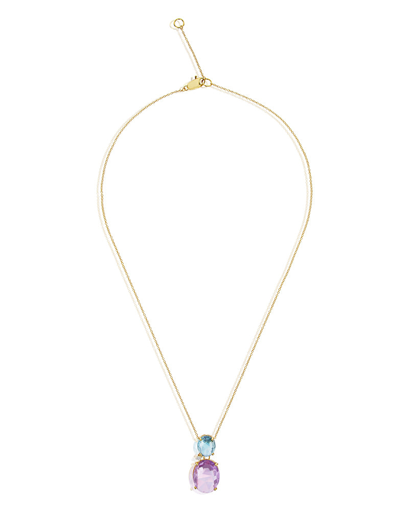 Nanis Collana "IPANEMA" in oro, ametista, topazio blu e dettaglio di diamant – Nanis Italian Jewels Italia