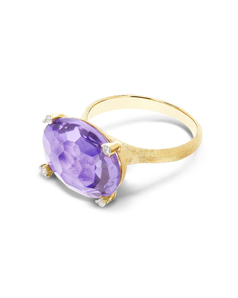 Nanis Anello "IPANEMA" in oro, ametista e dettagli di diamanti – Nanis Italian Jewels In Linea