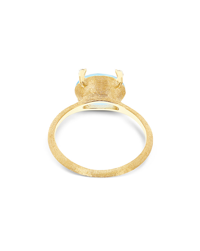 Nanis Anello "IPANEMA" in oro, topazio blu e dettagli di diamanti – Nanis Italian Jewels Nuovo