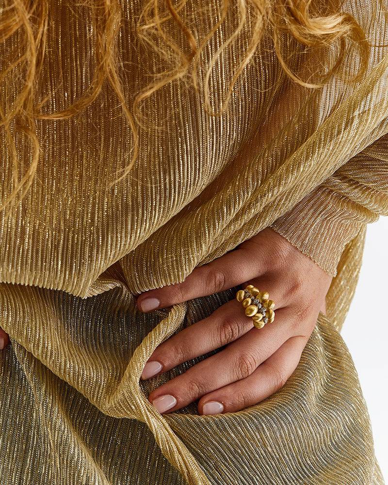 Nanis Anello "TRASFORMISTA" con elementi a goccia in oro e diamanti – Nanis Italian Jewels Qualità Garantita