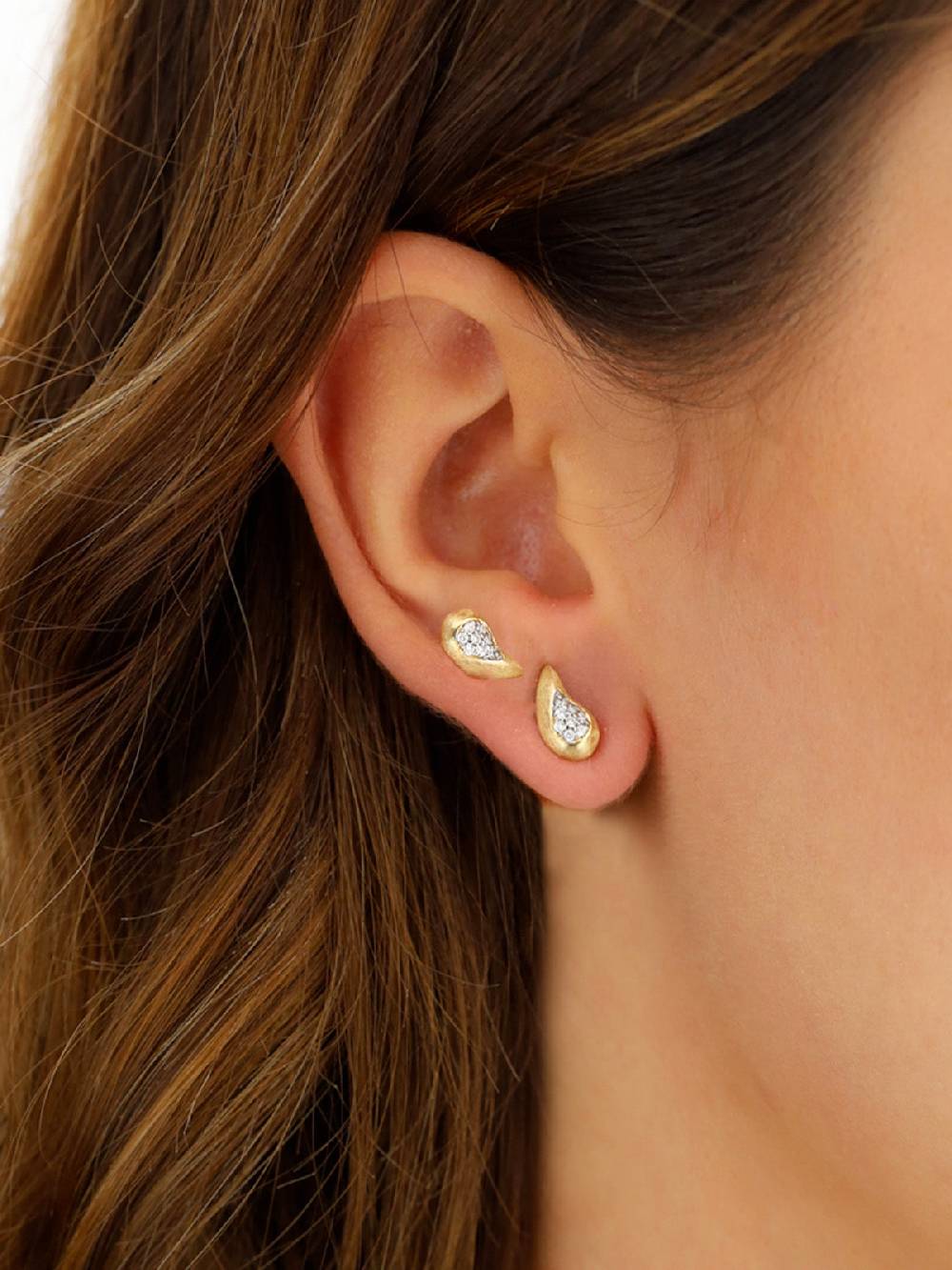 Nanis Orecchini a lobo "TRASFORMISTA" con elemento a goccia in oro e diamant – Nanis Italian Jewels Negozi Online