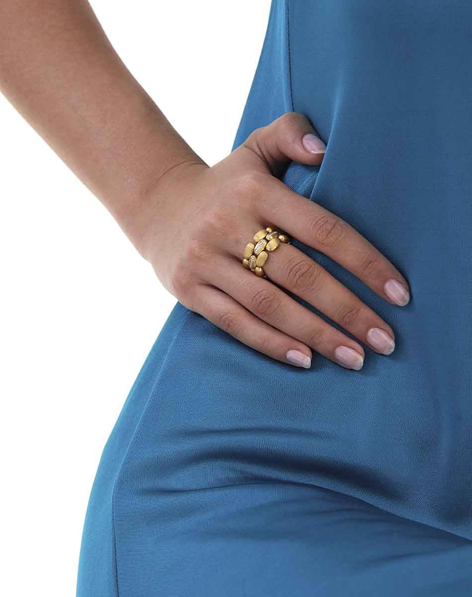 Nanis Anello “Diva” a tripla fascia in oro e diamanti – Nanis Italian Jewels Economico
