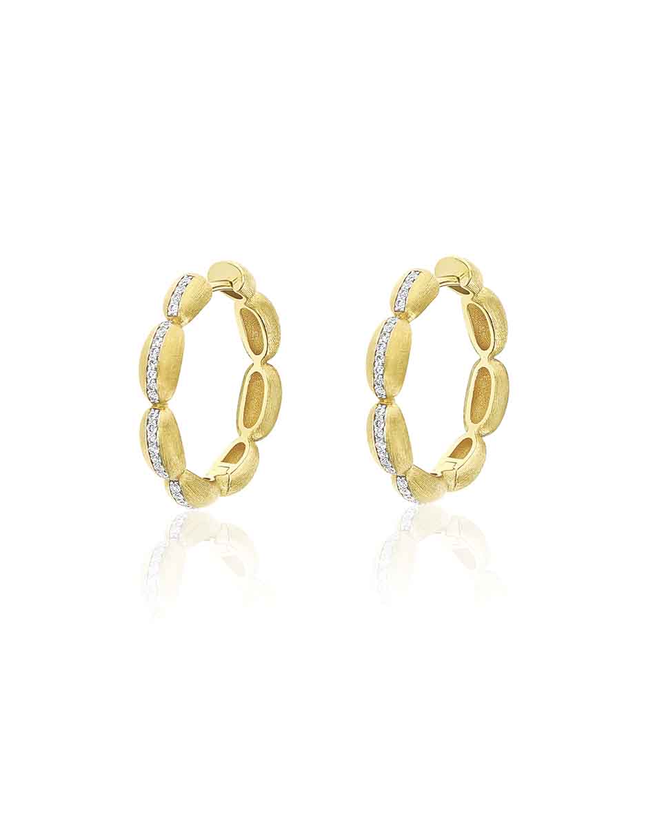 Nanis Orecchini a cerchio grandi "Diva" in oro e diamanti – Nanis Italian Jewels