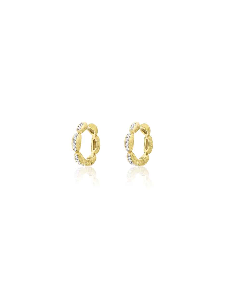 Nanis Orecchini a cerchio piccoli "Diva" in oro e diamanti – Nanis Italian Jewels
