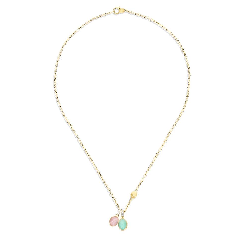 Nanis collana a catena con charms pendenti "boules" in oro inciso, diamanti – Nanis Italian Jewels Shopping Online