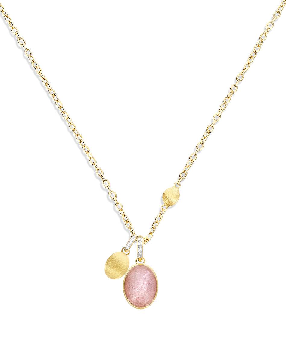Nanis Collana a catena con charms pendenti "boules" in oro inciso, diamanti – Nanis Italian Jewels