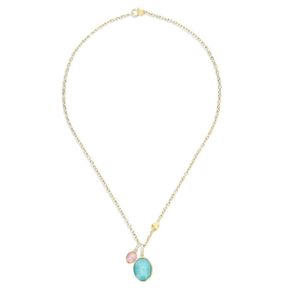 Nanis collana a catena con charms pendenti "boules" in oro inciso, diamanti – Nanis Italian Jewels Moda