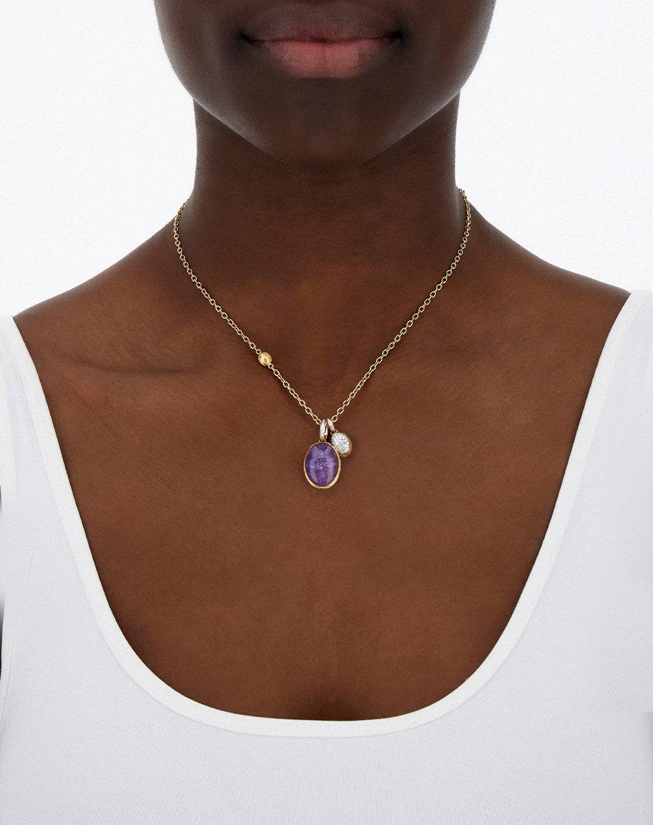 Nanis collana a catena con charms pendenti "boules" in oro inciso, diamanti – Nanis Italian Jewels 2025