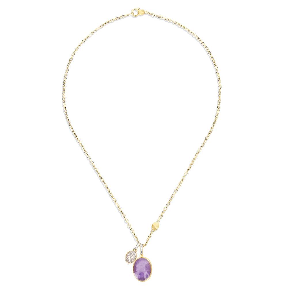 Nanis collana a catena con charms pendenti "boules" in oro inciso, diamanti – Nanis Italian Jewels 2025
