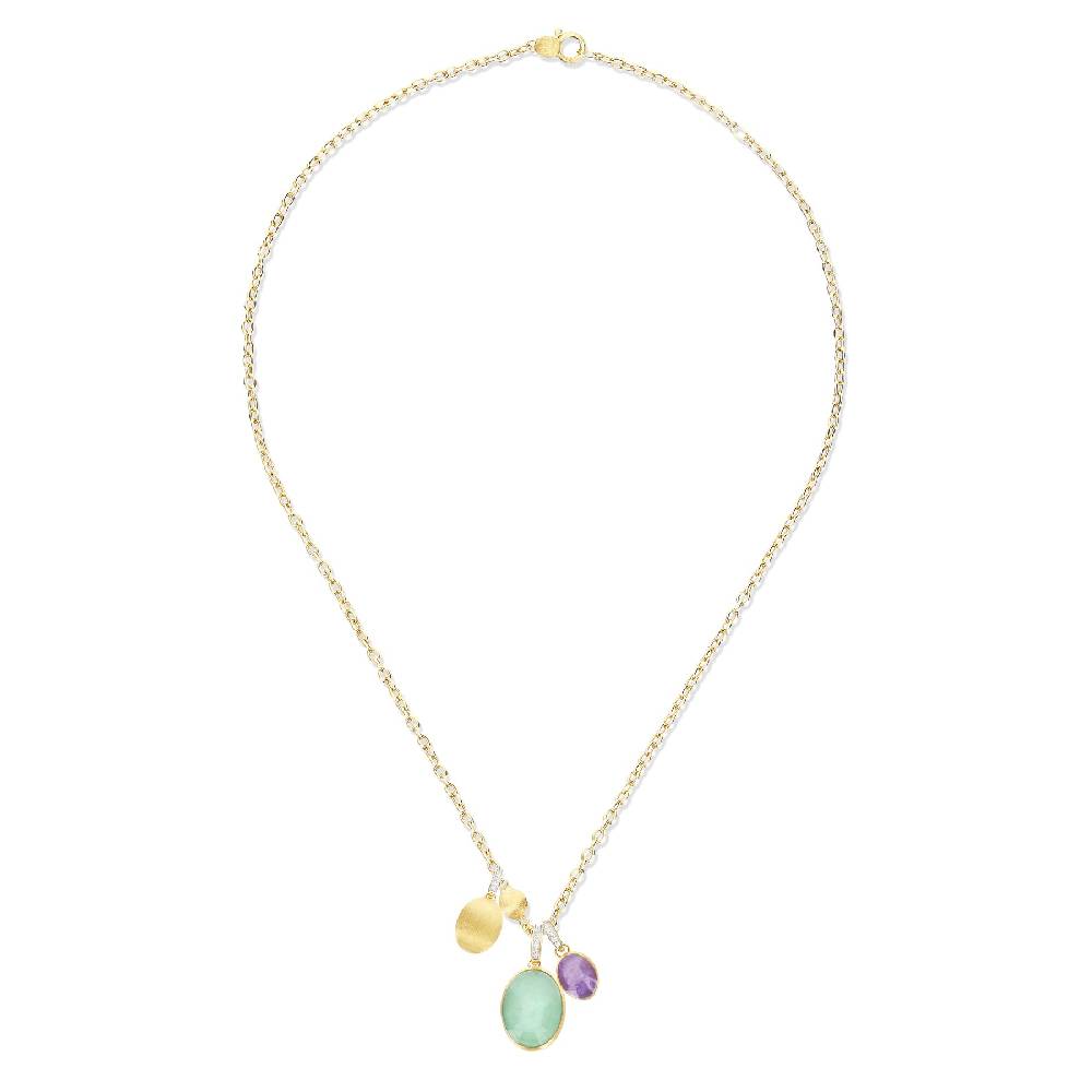 Nanis collana a catena con charms pendenti "boules" in oro inciso, diamanti – Nanis Italian Jewels Italia