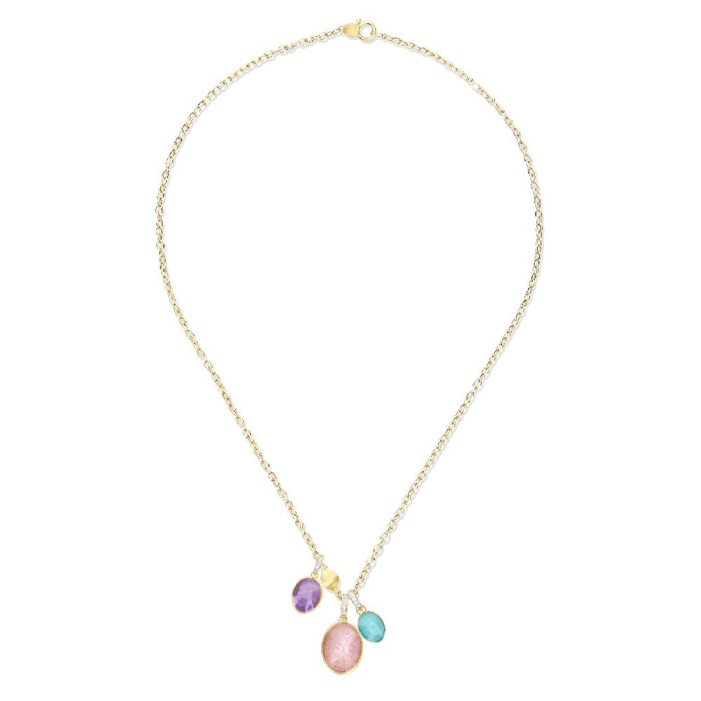 Nanis collana a catena con charms pendenti "boules" in oro inciso, diamanti – Nanis Italian Jewels 2025