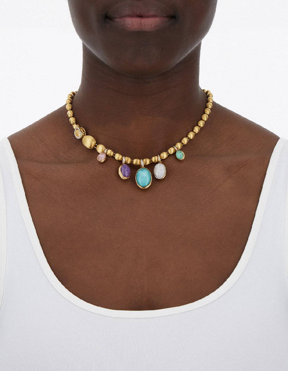 Nanis collana girocollo "ivy" con charms colorati in oro, diamanti e pietre – Nanis Italian Jewels Qualità