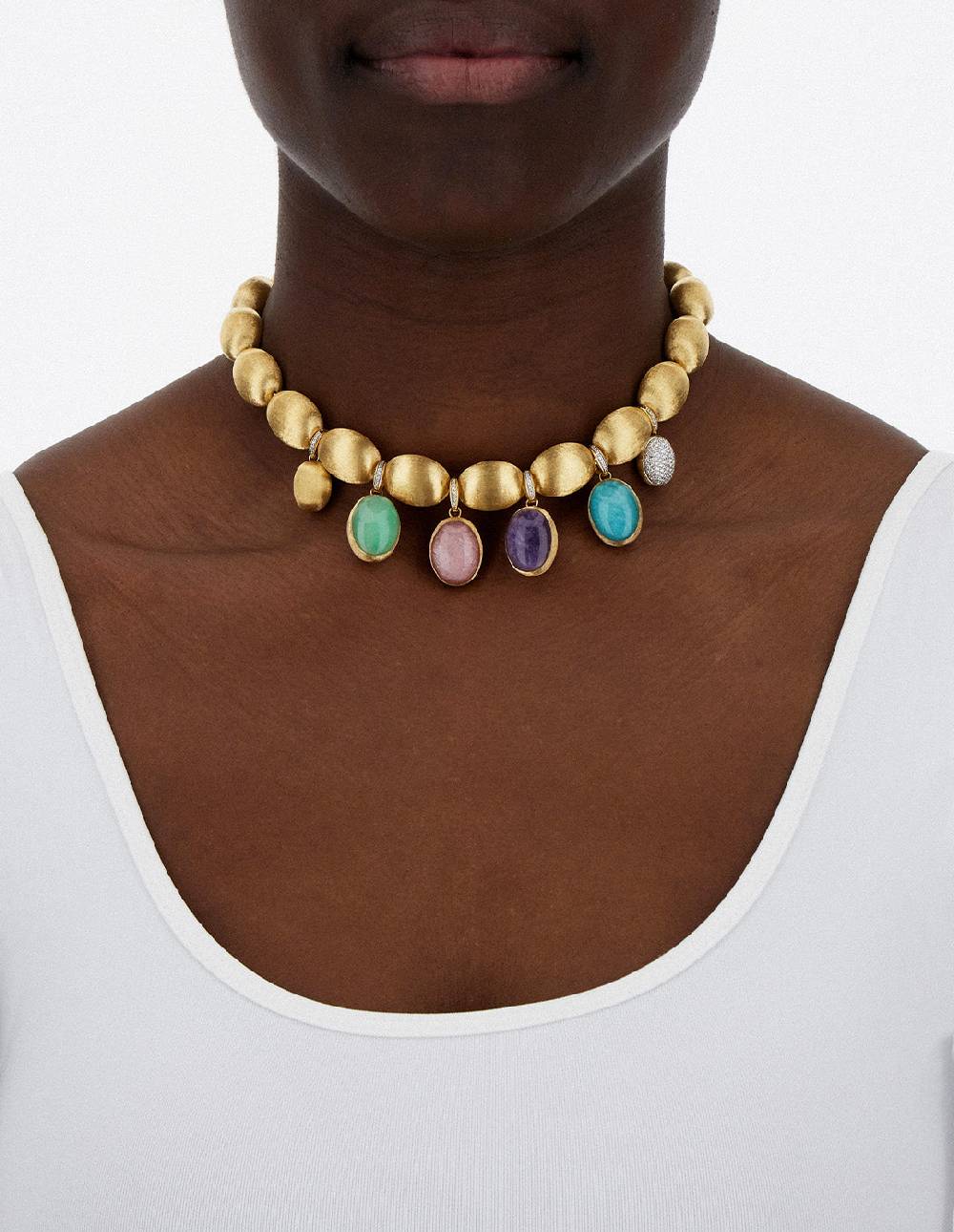 Nanis collana di perle "muse" con charms colorati in oro, diamanti e pietre – Nanis Italian Jewels Promozione