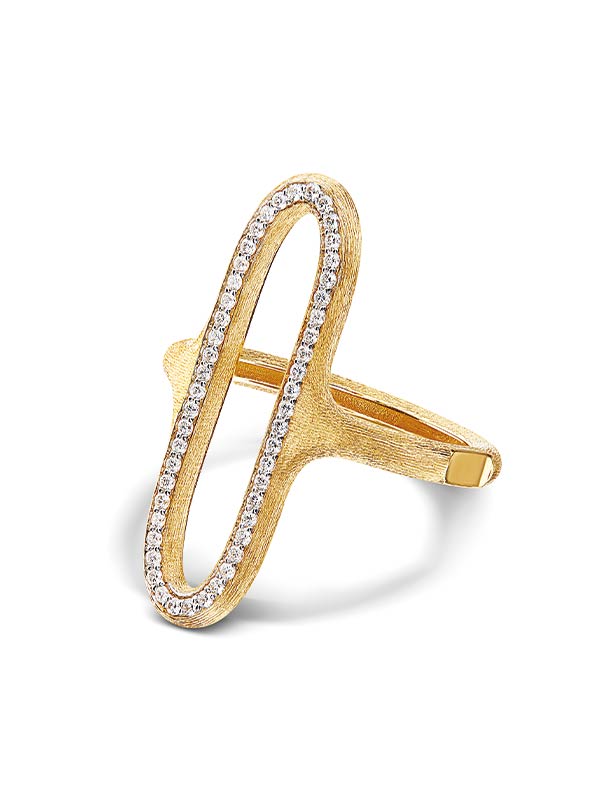 Nanis Anello "LIBERA" con elemento ovale in oro e diamanti (grande) – Nanis Italian Jewels Duty-free