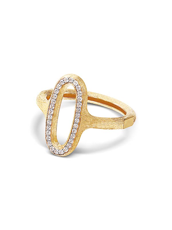 Nanis Anello "LIBERA" con elemento ovale in oro e diamanti (piccolo) – Nanis Italian Jewels 50% di sconto per tempo limitato